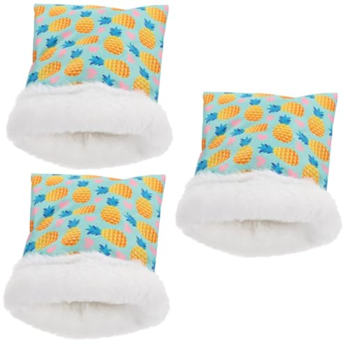 Happyyami 3St Schlafsack für Hamster Igelkäfignest Hamster Baumwolle Hängematten Plüschfigurenspielzeug Wintertasche für Hamster kleines Haustier warmes Bett Meerschweinchen von Happyyami