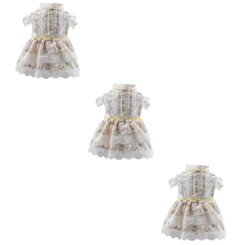 Happyyami 3St geblümtes Prinzessinnenkleid Mädchen kleiden Sich Hundekleidung Tutu-Kleider für Mädchen Hundekleider für kleine Hunde Welpenkleid die Katze Prinzessinenkleid Polyester von Happyyami