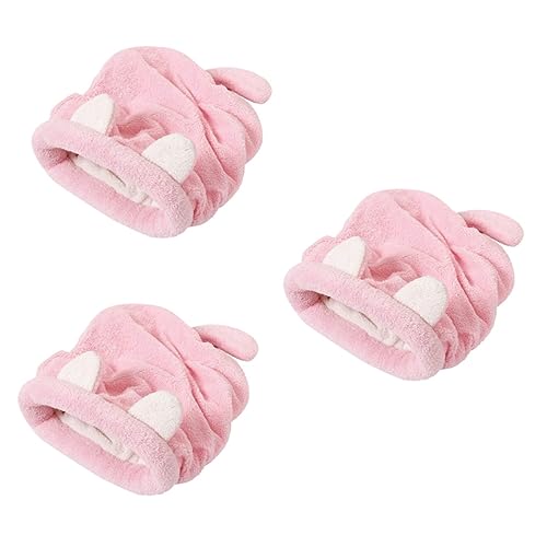 Happyyami 3St hundehaus Bett Bequeme Haustierbetten Schlafsack für Haustiere Katzenschlafsack Katzennest Hund+ Haustier-Pads Haustier warmes Herbst und Winter Hundehütte Rosa von Happyyami