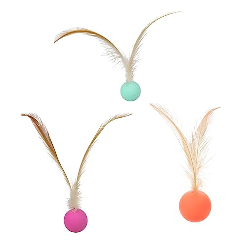 Happyyami 3St lustige Katze Springender Ball Kratzspielzeug für Katzen Katzenspielzeug für Wohnungskatzen interaktives Spielzeug Stringy Balls Spielzeuge Kätzchenspielzeug necken von Happyyami