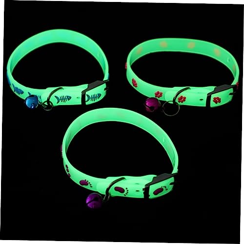 Happyyami 3st Fluoreszierendes Haustierhalsband Nachtkragen Katzenhalsband Sicherheitshalsband Für Katzen Verstellbares Haustier Verstellbare Kätzchenhalsbänder Hund XXS Colorful Kieselgel von Happyyami