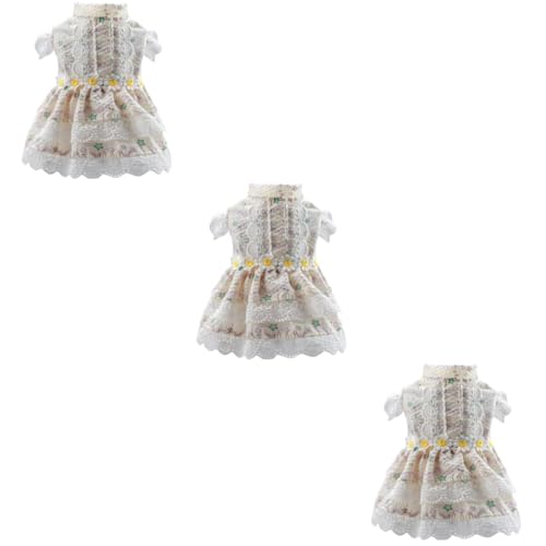 Happyyami 3st Geblümtes Prinzessinnenkleid Sommeroutfits Für ädchen ädchen-Tutu-Kleid Prinzessinnenkleider Für ädchen Hund Pullover Kleider Polyester Kleidung von Happyyami