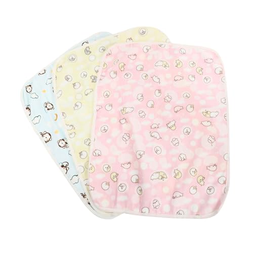 Happyyami 3st Hamster-PIPI-pad Waschbares Urinkissen Für Haustiere Chinchilla-bettwäsche Absorbierende Matte Für Chinchillakäfige Nass Tücher Nicht Liner Polyester Faser Plus TPU Wasserdicht von Happyyami