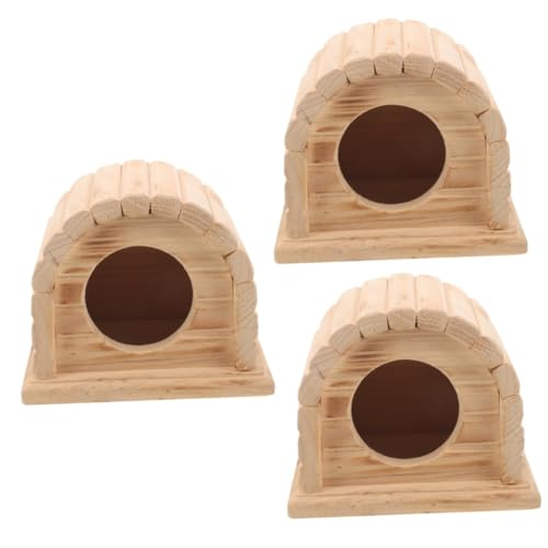 Happyyami 3st Hamsterhütte Spielzeug Hamster Hat Getroffen Verstecke Für Hamster Aus Holz Entzückendes Rattenhaus Käfig Hamsterhaus Hamster Holzhaus Meerschweinchen Haustierbett Hölzern von Happyyami