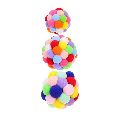 Happyyami 3st Lustiger Katzenball Ballspielzeug Für Hunde Lustiges Katzenspielzeug Kauspielzeug Spielzeug Zum Necken Von Katzen Elastische Bälle Für Katzen Flauschige Bälle Colorful Plüsch von Happyyami