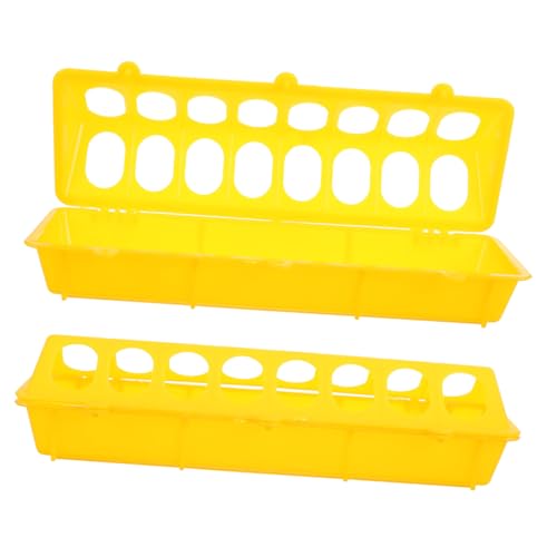 Happyyami 4 Sätze Futterwasserzuführung Wasserspender Für Vögel Trog Haustier Futterspender Vogelfutterstation Vogelfütterer Bausatz Heu Hühnerfutter Coop Ratte Yellow Plastik 2 Stück * 4 von Happyyami