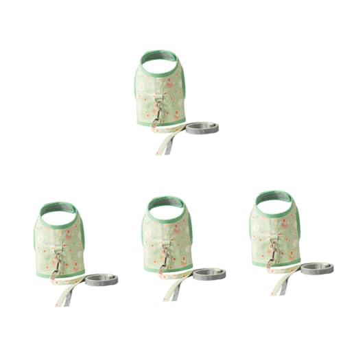 Happyyami 4 Sätze Katzenleine tierwese pet Supplies Tierweste Weste mit Kätzchen-Avocado-Muster Straps Tanktops Muskelshirt Hundegurt Katzenweste atmungsaktiv Gürtel Hündchen Wildleder von Happyyami