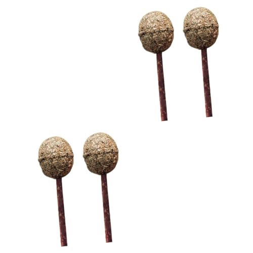 Happyyami 4 Stück Backenzähne Taktstock Katzenminze Bälle Katzenlutscher Katzenspielzeug Mit Katzenminze Katzenwand Katzenminze Lutscher Katzenrad Katzenbälle Katzenminzball Hölzern Brown von Happyyami