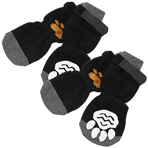 Happyyami Hundesocken Aus Baumwolle 4 Stück Kompakte Robuste Haustiersocken Entzückendes Design Für Die Pfote von Happyyami