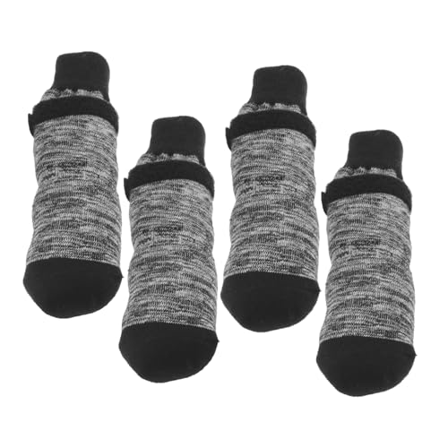 Happyyami 4 Stück Haustier Socken Kompakte Hundesocken Pfotenschutz Tragbare Hundepfotenschützer Hundezubehör Welpenbedarf Atmungsaktive Socken Für Haustiere Black Reine Baumwolle von Happyyami