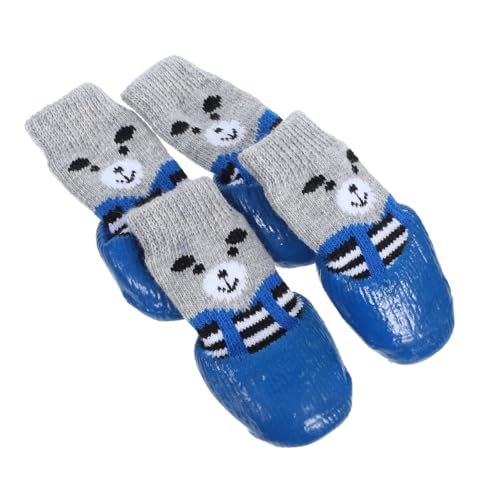 Happyyami 4 Stück Haustierschuhe Austauschbare Hundepfotenschützer Tragbare Haustiersocken Hundezubehör Waschbare Hundesocken Verschleißfeste Hundepfotenschützer Socken Für Hunde von Happyyami