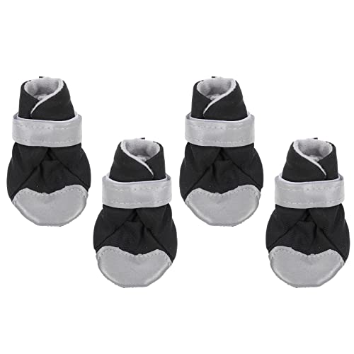 Happyyami 4 Stück Haustierschuhe hundeschuhe Dog Shoes Hundesocken für Hartholzböden Hundepfoten Hundestiefel für kaltes Wetter Stiefel für Hunde rutschfeste Schuhe PU-Gummisohle von Happyyami