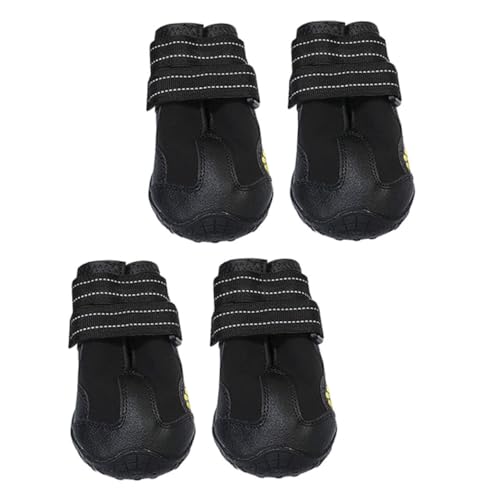 Happyyami 4 Stück Haustierschuhe wasserdichte Hundestiefel Hund Für Pfoten Hundestiefel Für Kleine Hunde Regenstiefel Für Hunde Hundeschuhe Kleiner Hund Regenmantel Schuhhund Gummi Black von Happyyami