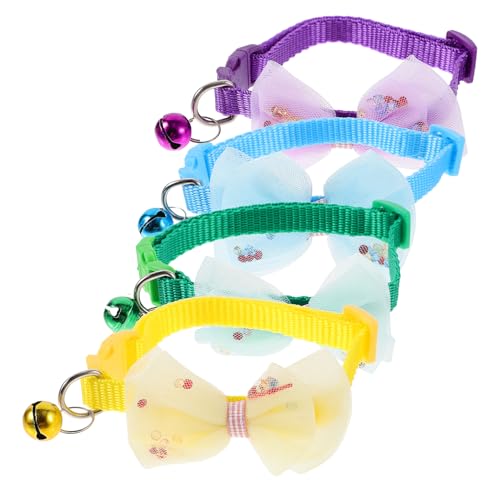 Happyyami 4 Stück Katzenhalsbänder Für Mädchen Katzenhalsbänder Für Kleine Glockenhalsband Für Katzenhalsband Katzenhalsbänder Mit Anhänger Katze Süßes Polypropylen von Happyyami