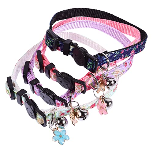 Happyyami 4 Stück Katzenhalsband für Katzenhalsbänder Sicherheitshalsbänder Katzenmarke tierische bescherung Kitten Haustierhalsband Haustierkette Nylon von Happyyami