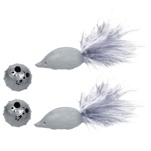 Happyyami 4 Stück Kugel Glocke Ballspielzeug Für Katzen Kätzchen Kauen Katzenspiele Lebensspielzeug Für Katzen Katzenspielzeug Für Wohnungskatzen Raupe Katzentunnel Flaum Light Grey von Happyyami