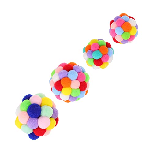 Happyyami 4 Stück Lustiger Katzenball Katzenbälle Aus Schaumstoff Ballspielzeug Zum Apportieren Von Hunden Automatisiertes Katzenspielzeug Pet-Ball-Spielzeug Plüsch Kätzchen Den Ball Necken von Happyyami