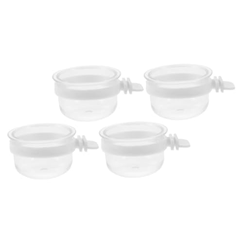 Happyyami 4er Set Transparente Plastik Vogel Futter Und Wasserhalter Für Käfige Robuste Futterspender Für Papageien Und Vögel Einfach Aufzuhängen Ideal Für Vogelkäfige von Happyyami