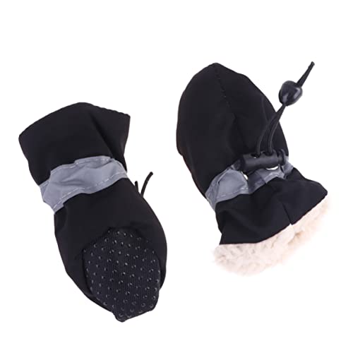 Happyyami 4 Stück Schuhe Für Hunde Hundefuß Pfoten Hund Im Freien Stiefel Haustier Welpenschuh Stiefeletten Schuhbodenschutz Hundeschuhe Für Kleine Hunde Retriever-hundestiefel Black von Happyyami