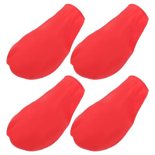 Happyyami 4 Stück Schuhüberzüge für Haustiere Regenstiefel für Hunde Pfotenschutz für Hunde Hundestiefel für draußen Haustierschuhe für Regen Turnschuhe Welpenschuhe Ballon rot von Happyyami