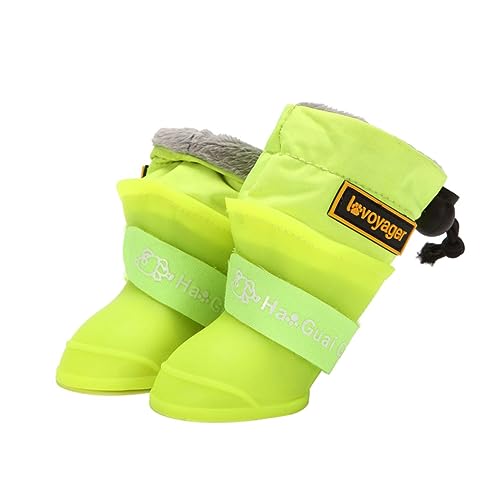 Happyyami 4 Stück wasserdichte Haustier Regenstiefel Hunde Regenschuhe wasserdichte Regenschuhe Regenstiefel Regenstiefel Haustierstiefel Haustierpfotenschuhe Haustierpfoten Outdoor von Happyyami