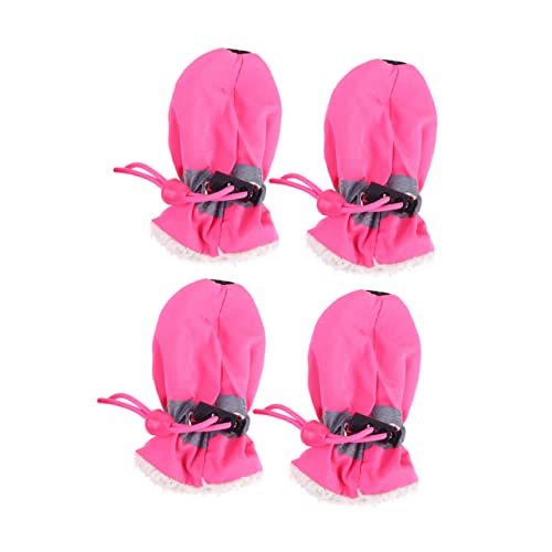 Happyyami 4-Teiliges Set Schuhe für Hunde Krallenschere für Hunde Hundeschermaschinen Hundepflegeset Auto Hundeschuhe Paws pfotenschutz pfostenschuhe Stiefel für Hunde Hundestiefel Rosa von Happyyami