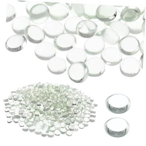 Happyyami 400 STK Flache Glasperlen Glas Kiesel Glasmurmeln Masse Glasmurmeln Für Vasen Dekorative Murmeln Für Vasen Vasenfüller Für Tafelaufsätze Kleine Glasperlen Klare Murmeln Transparent von Happyyami