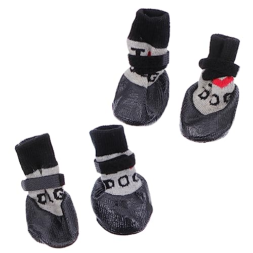 Happyyami 4Pcs Haustierschuhe Welpe Hundekleidung Schuhe Pfoten Haustierpfoten Protektor von Happyyami