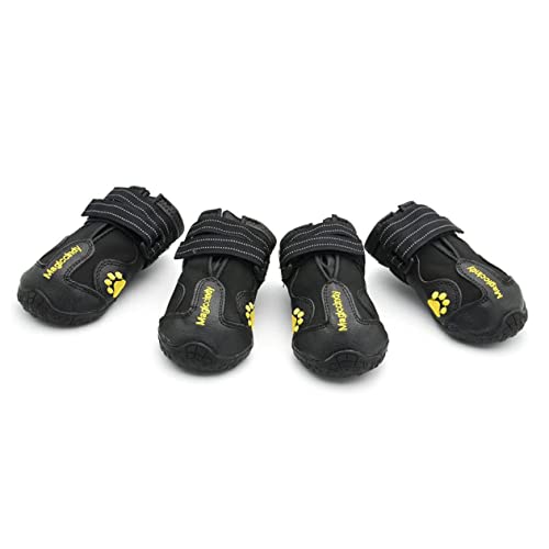 Happyyami 4er Set Winter Hundeschuhe Für Welpen rutschfeste Und Warme Anti Rutsch Stiefel Größe 2 Schwarz Ideal Für Drinnen Und Draußen Schützt Die Pfoten Vor Kälte Und Nässe von Happyyami