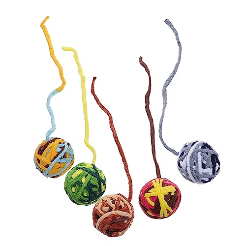 Happyyami 5St Katze Wolle Ball Spielzeug Glockenspielzeug für Katzen Tragbares Katzenspielzeug interaktives katzenspielzeug Interactive cat Toy Spielzeuge interessantes Katzenspielzeug Garn von Happyyami