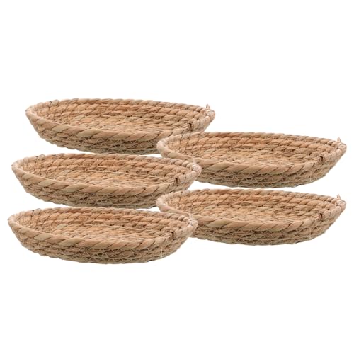 Happyyami 5st Kaninchenstallmatte Hühnerstall Kleines Tiernest Kleine Schlafhütte Für Haustiere Vogelnest- Für Zuhause Geflochtenes Hühnerschlafbett Vogelnestschmuck Stroh Light Brown von Happyyami