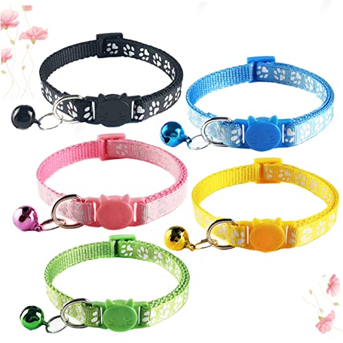 Happyyami Modische Katzenhalsbandglöckchen 5 Stück Haustierhalsbänder Für Katzen Weiches Material Für Den Hals des Haustiers Stilvolles Accessoire Für Kätzchen Und Katzen von Happyyami