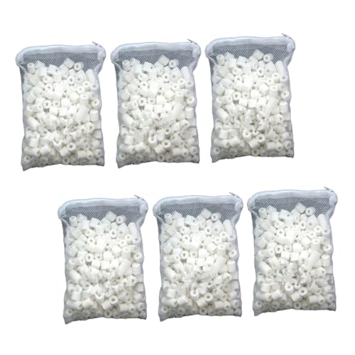 Happyyami 6 Packungen Aquarium Filtermedien Meerwasser Filtermedien Aquarium Filter Aquarium Kanisterfilter Fischglas Filter Bio Filtermedien Bio Kugel Weiß von Happyyami