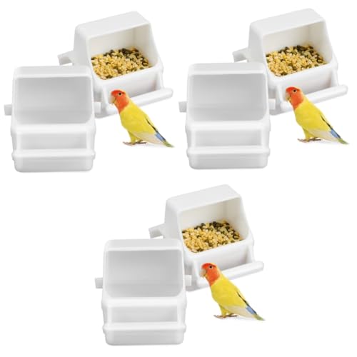 Happyyami 6 STK Essensbox Großer Vogelkäfig Wasserschale Wasserspender Für Vögel Vogelkäfig-wasserspender Vögel Essen Vogelzubehör Papageienfutter Vogelhäuschen Für Draußen Plastik von Happyyami