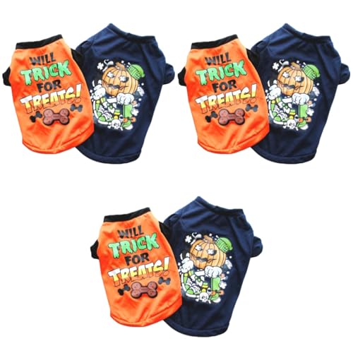 Happyyami 6 STK Halloween-haustierhundet-Shirt Hundekleidung Halloween-kostüme Hundekleidung Halloween-Shirts Katze Winterpullover Polyester Baumwolle Partybedarf Hündchen von Happyyami