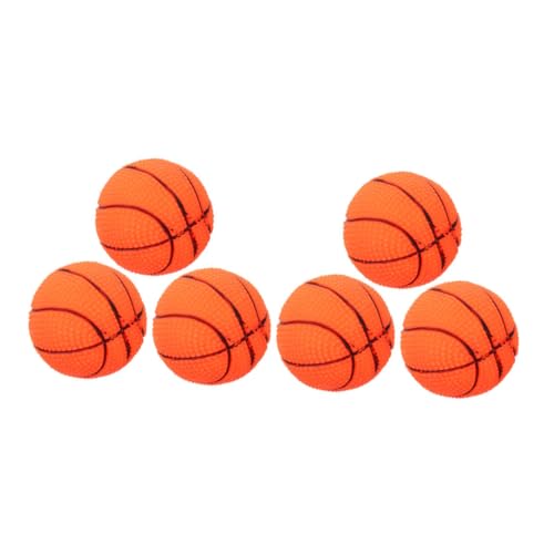 Happyyami 6 Stück Kleiner Basketball Hundeball Zum Kauen Kleiner Hunde Quietschball Süßer Quietschender Hundeball Quietschball Für Hunde Quietschball Für Kleine Haustiere Gummi von Happyyami