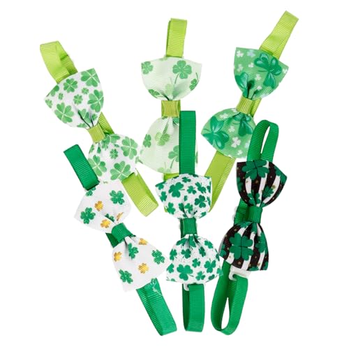 Happyyami 6 Stücke St. Patrick's Day Clovers Pet Bow Binding Pet Dog Bow Binding Für Party (grün) von Happyyami