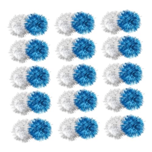 Happyyami 60st Haustier Spielzeug Sportspielzeug Katze Lametta Glitter Poms Katze Funkelnde Bälle Pompons Glitzer-poms Lametta Kugeln Flauschige Bälle Für Katzen Knisterbälle Glitzerpapier von Happyyami