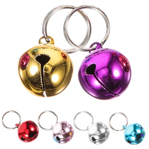 Happyyami 6St Haustier Glocke Kragen Kragen Bärenglocke Gürtel Glockenspiel Weihnachten Christmas Bells Glöckchen für Hundehalsbänder Schlüsselanhänger DIY Glocken Rostfreier Stahl Colorful von Happyyami