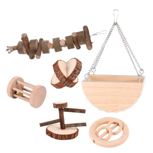 Happyyami 6st Haustierspielzeug Aus Holz Quietschendes Hundespielzeug Haustierbedarf Welpenspielzeug Hund Große Hunde Kauspielzeug Für Haustiere Ratten Beiß Welpe Hundenapf Hölzern von Happyyami