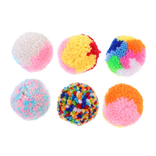 Happyyami 6st Katzenspielzeug Spielzeug Für Kätzchen Kätzchenspielzeug Haustier Ball Spielzeug Lustiges Katzenminze-Spielzeug Pet-Ball-Spielzeug Katze Pom Beißen Sie Den Ball Backenzahn Garn von Happyyami