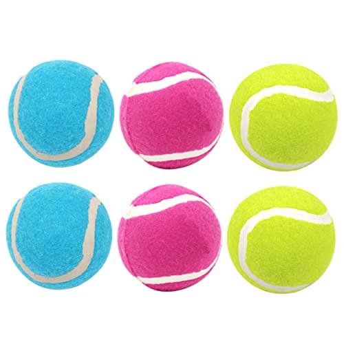 Happyyami 6st Tennisspielzeug Für Hunde Ball Hundespielzeug Kauspielzeug Für Welpen Bälle Für Kleine Hunde Perros Hundesachen Tennisbälle Für Hunde Haustierspielzeug Werfer Quietschend Gummi von Happyyami