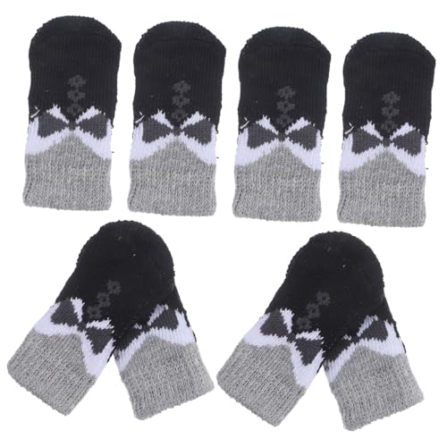 Happyyami 8 STK Haustier Socken Greifer Hundesocken Regenstiefel Für Hunde Hund Füße Schutz Gestrickte Socken Für Haustiere Hund Warme Socken rutschfeste Socken Für Haustiere Polyester von Happyyami