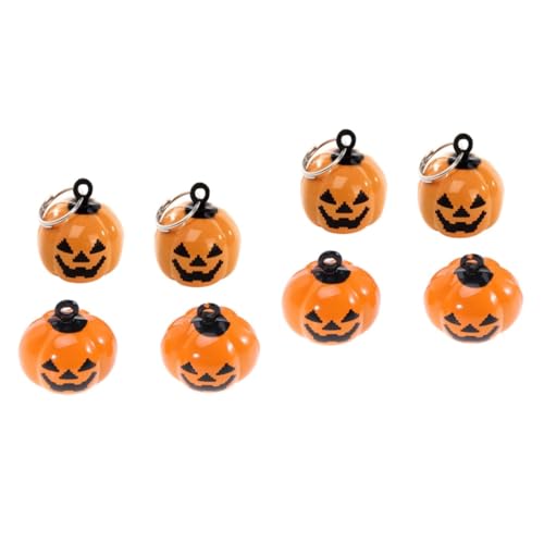 Happyyami 8 STK Kürbisförmige Glocke Zubehör Glocken Haustierhalsband-Glocken Halloween Dekoration Halloween-Dekoration Haustierglocken aus Kupfer Haustierglocken in Kürbisform Orange von Happyyami