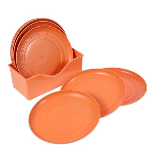 Happyyami 8-Teiliges Set Katzennapf gegen Müdigkeit lindern Katzenteller Flache Katzennäpfe Katzenmilch katzenschüssel katzenfutter Futternäpfe für Haustiere kleine Katzengerichte pp Orange von Happyyami