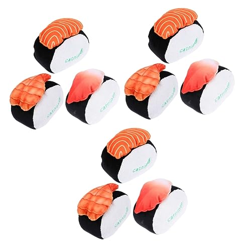 Happyyami 9 STK Katzen-Sushi-Spielzeug Sushi-Katzenspielzeug Haustier Katzenspielzeug interaktives katzenspielzeug Interactive cat Toy Plüschtier Weihnachtskatzenspielzeug Drucken Geschenk von Happyyami