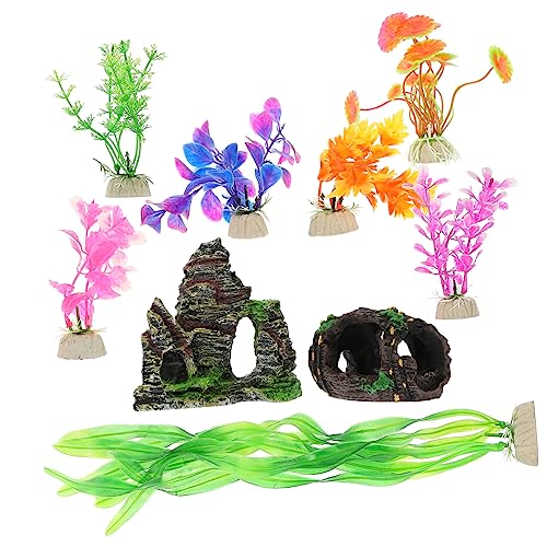 Happyyami 9st Anglerfisch Aquarienpflanzen Aus Seide Kühler Große Kunstpflanzen Kleine Fischbecken Fischglas Aquarium Bergdekorationen Künstliche Pflanzen Tank Pumpenaquarium Plastik von Happyyami