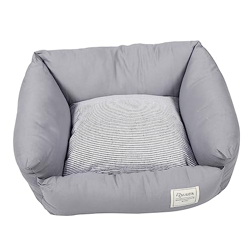 Happyyami Abnehmbares Und Waschbares Haustiernest Kühlendes Hundebett Zwinger Hundespielzeug Erhöhtes Hundebett Camping Hundebett Waschbares Hundebett Plüsch Käfig Cool Light Grey Baumwolle von Happyyami