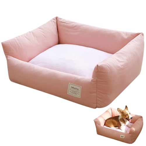 Happyyami Abnehmbares und waschbares Haustiernest Zwinger Hund Katzenbett Welpenbett Haustierkühlung pet Bed petbett cat Bed Dog beds katzenbetg Katze sommerbett Haustierbett Baumwolle Rosa von Happyyami