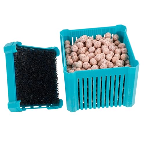 Happyyami Aktivkohlefiltermaterial wiederverwendbarer Aquariumfilter Aquarien Spender Filtermaterial Wasserreinigung Zylinderfiltermaterial Aquariumzubehör Wasserfilter Sky-Blue von Happyyami